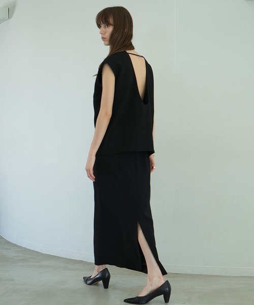 CLANE/クラネ】LAYERED BACK OPEN ONEPIECE/レイヤードバック