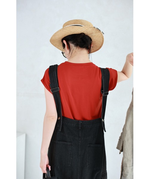 cawaii　人気デニム サロペットスカート＋他オシャレインナー2点セット♡春 cawaii 人気デニム サロペットスカート＋他オシャレインナー2点