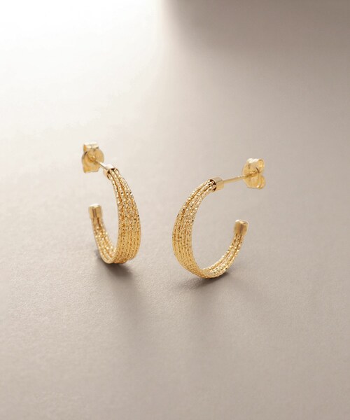 COCOSHNIK（ココシュニック） ピアス K18ミラーカット7連 フープピアス