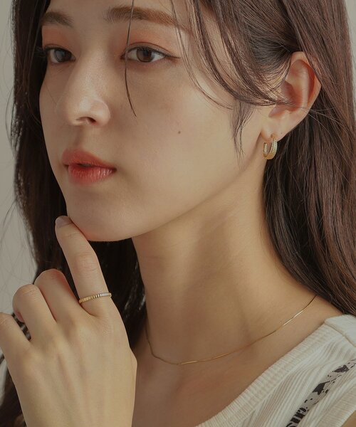 COCOSHNIK（ココシュニック） ピアス K18ミラーカット7連 フープピアス