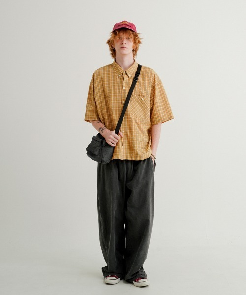 WV PROJECT正規品★25SS★クールサマー ピグメント シャツ WV PROJECT シャツ 「WV PROJECT」Novel check 12 sleeve shirt