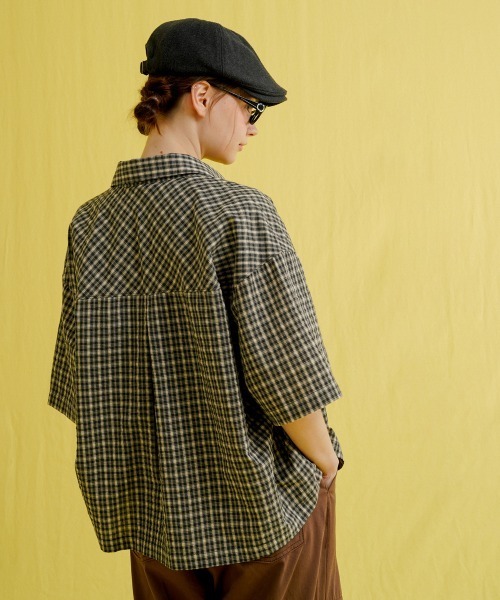 WV PROJECT正規品★25SS★クールサマー ピグメント シャツ WV PROJECT シャツ 「WV PROJECT」Novel check 12 sleeve shirt