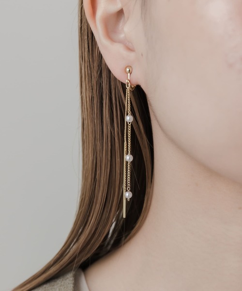 SMELLY（スメリー） イヤリング ミニパールチェーンイヤリング