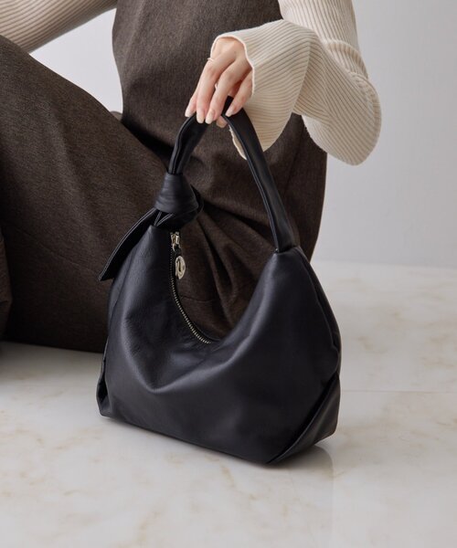 【美品•未使用】gemeilジェムイルノットワンハンドルバッグブラック gemeil ショルダーバッグ バッグ ノットワンハンドルバッグ(CE