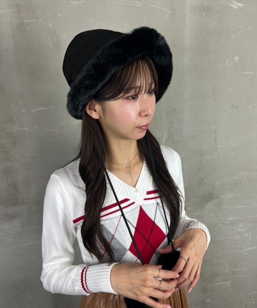 Loco Ocean（ロコオーシャン） 帽子 ハット もこもこファーバケハ