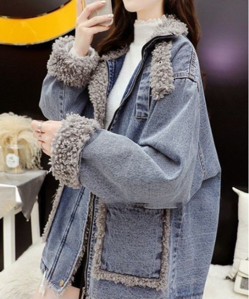 BLANC FICELLE デニムジャケット gジャン インナーファー デニムG