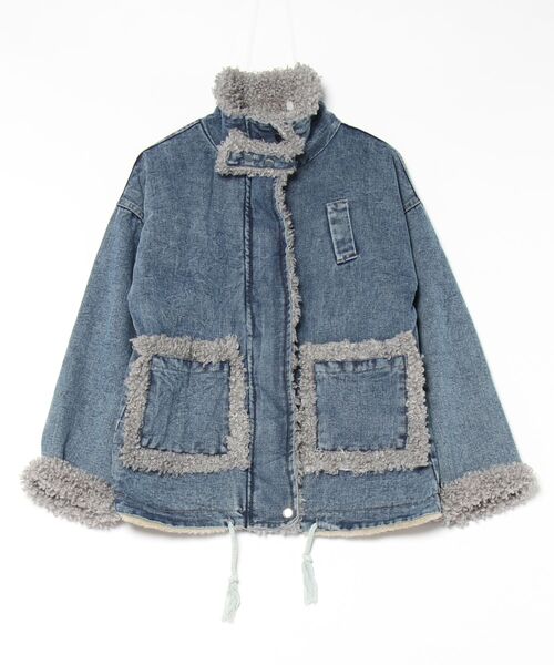 BLANC FICELLE デニムジャケット gジャン インナーファー デニムG