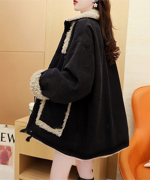 BLANC FICELLE デニムジャケット gジャン インナーファー デニムG