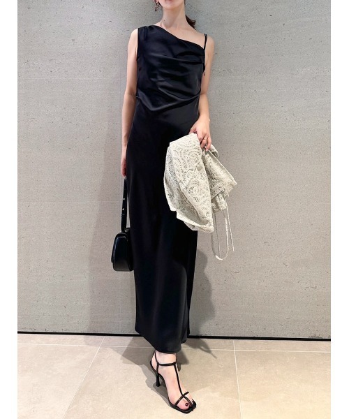 SNIDEL  サテンワンピース SNIDEL ワンピース レースジャケット×サテンキャミワンピースSET
