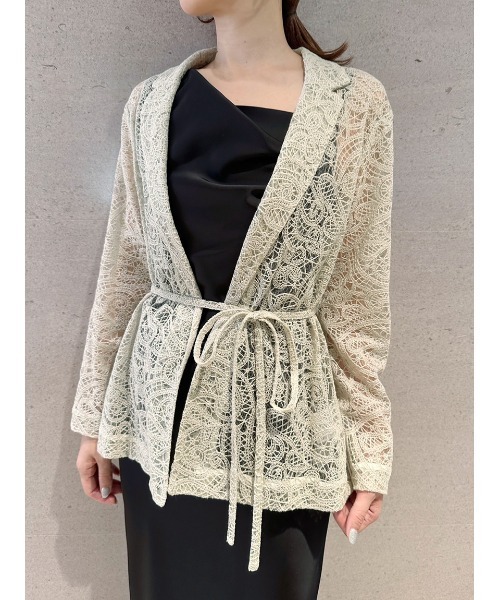 snidel レースジャケット×サテンキャミワンピースSET レースジャケット×サテンキャミワンピースSET(マキシ・ロング