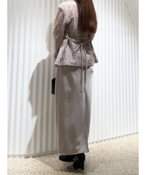 snidel レースジャケット×サテンキャミワンピースSET SNIDEL ワンピース レースジャケット×サテンキャミワンピースSET