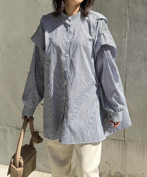 ブラウス シャツ ドレープレーヨンシャーリングショルダーブラウス レディース SENSE OF PLACE by URBAN RESEARCH ブラウス シャツ ショルダー