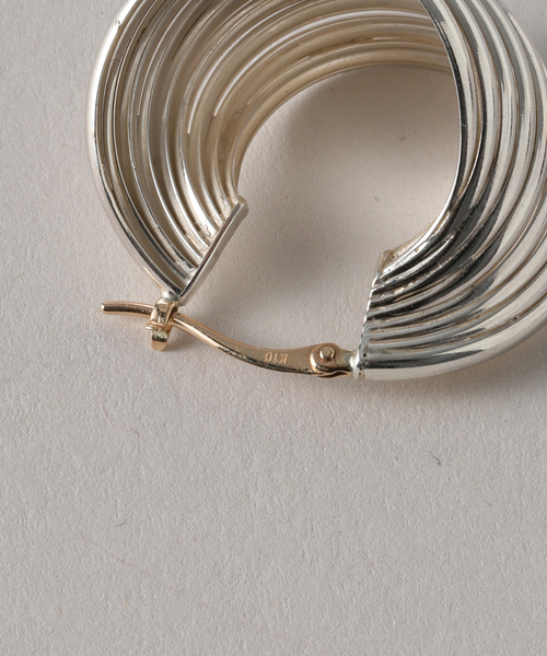 Lilas ピアス 「SAMH by LILAS」9ラインカーブフープピアス SV（両耳
