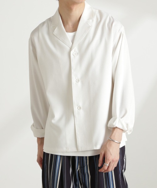 45r リネン　長袖シャツ 長袖 リネンシャツ メンズ 無地 麻混 薄手 長袖シャツ カジュアル