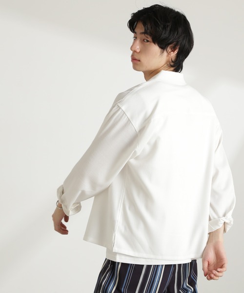 NANO universe（ナノ・ユニバース） シャツ WEB限定/リネンライク開襟