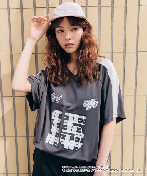 FOREVER21 tシャツ 「ANGEL BLUE」ゲームシャツ レディース