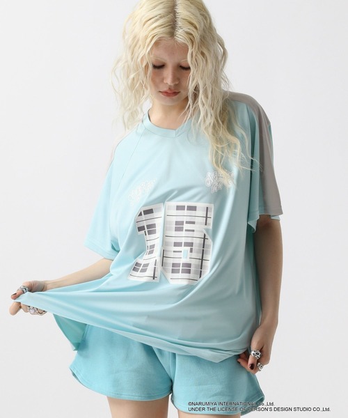 Y2K 当時物 ANGELBLUE パワーネット メッシュ 総柄 Tシャツ L Y2K 当時物 ANGELBLUE パワーネット メッシュ 総柄 Tシャツ L