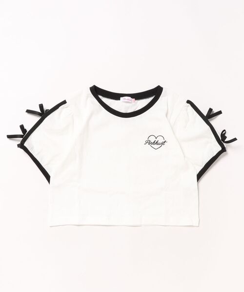 PINKHUNT（ピンクハント） tシャツ リボン付き 2本ライン Tシャツ