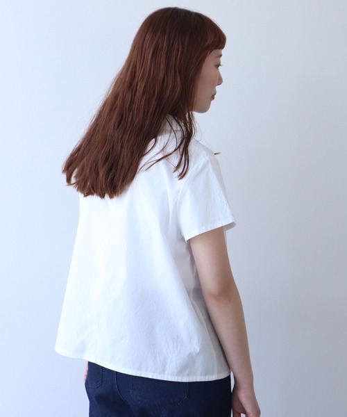 bulle de savon ブラウス シャツ itsumo 丸衿半袖ブラウス