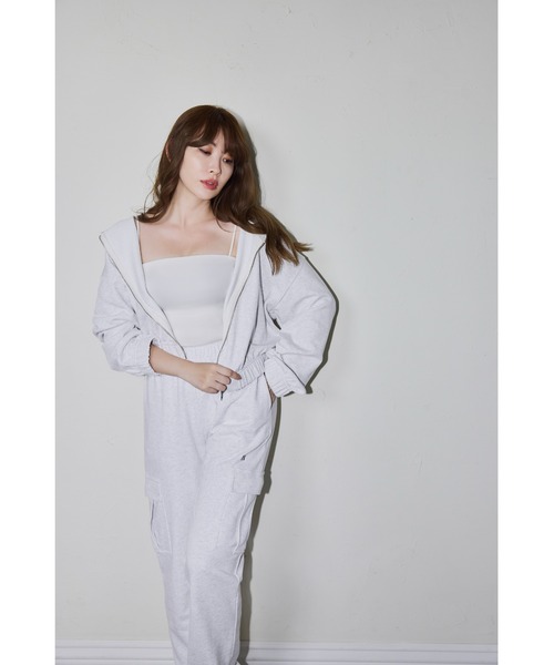 Her lip to◆パーカー/FREE/ポリエステル/GRY/1243202105 Her lip to 「Her to」 ジップアップパーカー FREE ピンク