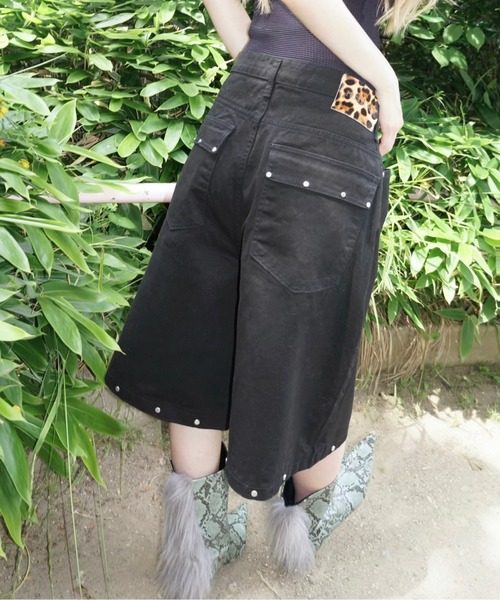 musubore デニムパンツ musubore ジーンズ デニム デニムパンツ eyelet wide denim PT