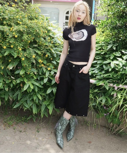 musubore デニムパンツ eyelet wide denim PT / ワイドハトメデニム（デニムパンツ