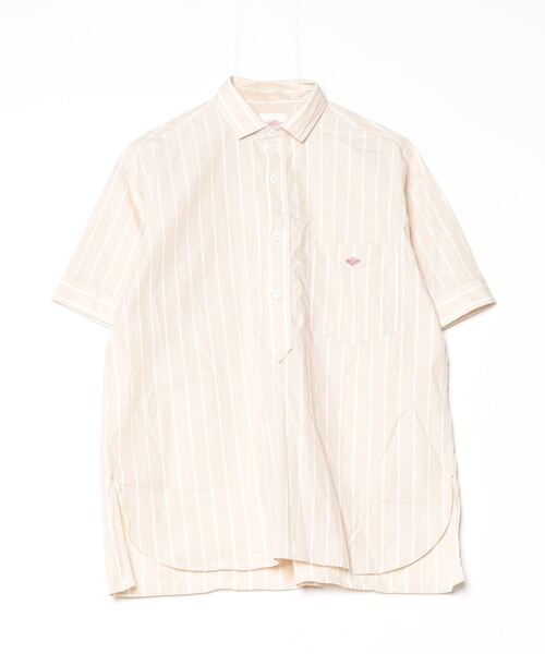 「DANTON」 半袖シャツ 36 ベージュ レディース Danton 「DANTON」 半袖シャツ 36 ベージュ レディース