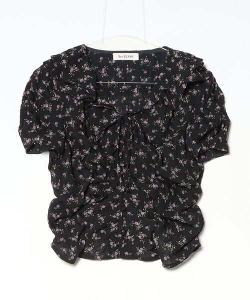 「Ray BEAMS」 半袖ブラウス 1 ブラック レディース Ray BEAMS 「Ray BEAMS」 半袖ブラウス ONE SIZE ブラック