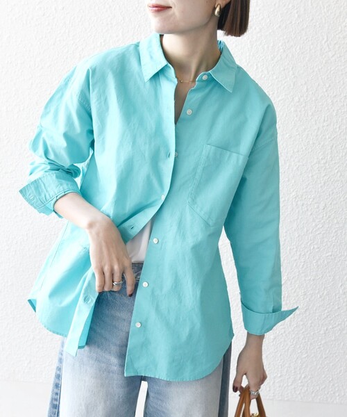 「SHIPS any」 長袖シャツ ONE SIZE ライトブルー レディース
