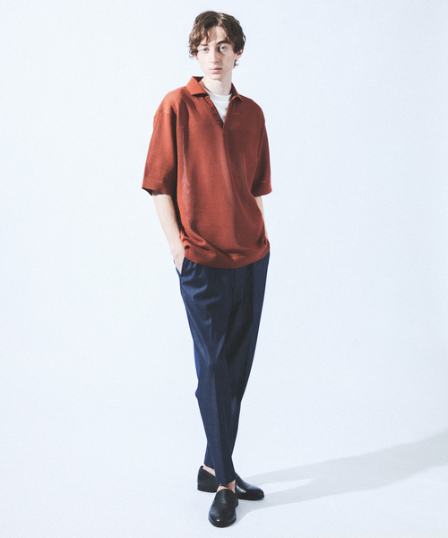 ABAHOUSE（アバハウス） ポロシャツ スキッパー メッシュニット