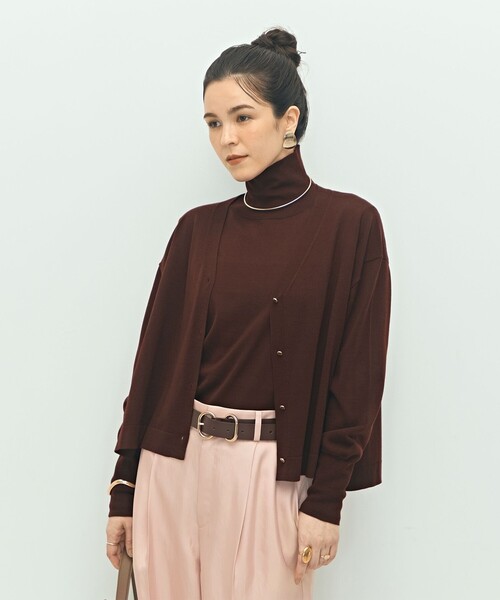 カーディガン 「手洗い可能」「アンサンブル対応」18G天竺ゆったりVネックカーディガン レディース NOLLEY'S カーディガン 「手洗い可能」「アンサンブル対応」18G