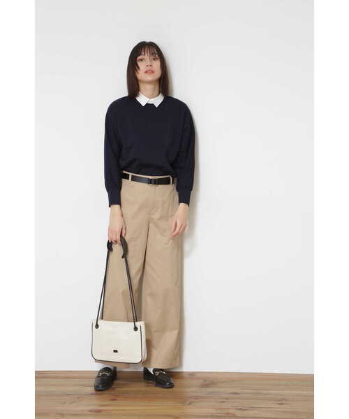 「human woman」 チノパンツ MEDIUM ネイビー レディース