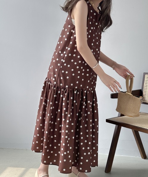 「ECLIN」 ノースリーブワンピース FREE ブラック レディース_画像9