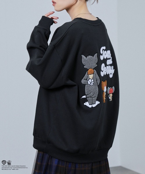 トレーナー スウェット TOM＆JERRY サガラ刺繍トレーナー メンズ