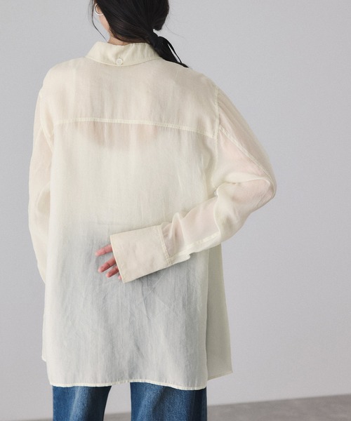 ★美品★アダムエロペ　シャツ　シアーシャツ　ロングシャツ　レディース ADAM ET ROPE'（アダムエロペ） シャツ 「ZOZO限定」スーパー ルーズ