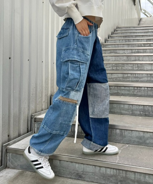 etsinta（エシンタ） 加工デニムパンツ ONE SIZE インディゴブルー