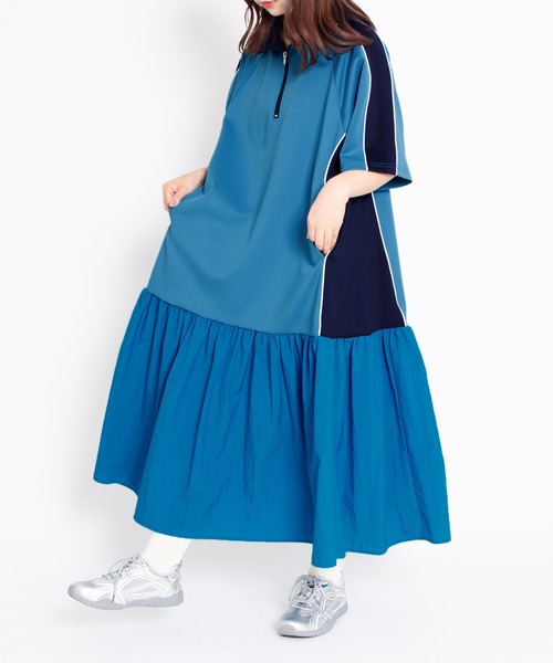 「PUNYUS」 半袖ワンピース 4 ブルー レディース_画像5