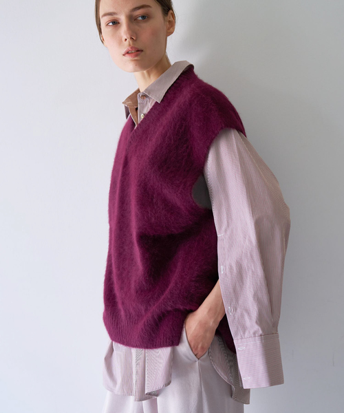 Ohga ◎新品未使用◎ FOX KNIT VEST ベスト　ジレ qualite（カリテ） ベスト ジレ フォックスウールジレ/秋服/冬服