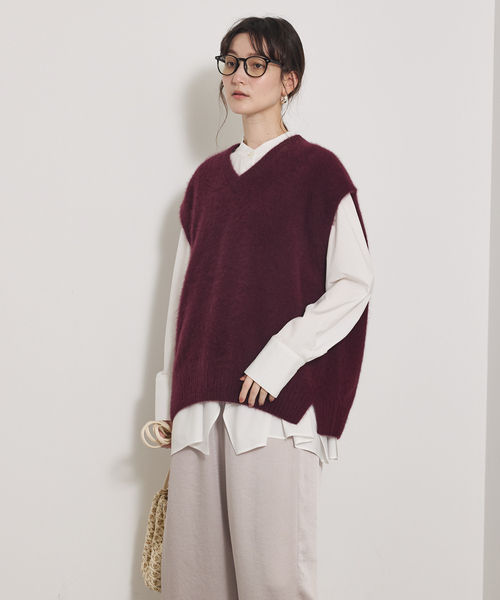 Ohga ◎新品未使用◎ FOX KNIT VEST ベスト　ジレ qualite（カリテ） ベスト ジレ フォックスウールジレ/秋服/冬服