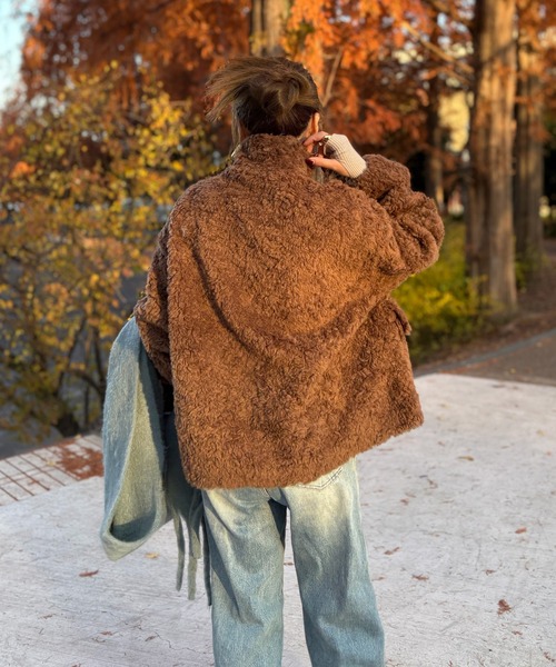 コート アウター wool boa double pocket coat /ウールボアダブル