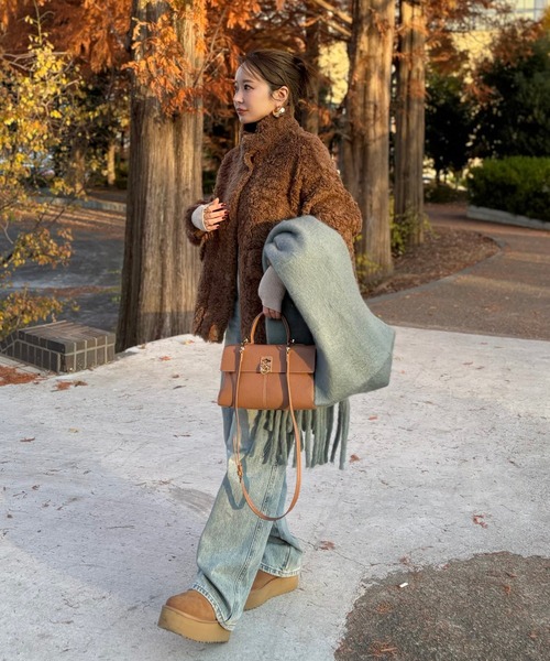 コート アウター wool boa double pocket coat /ウールボアダブル