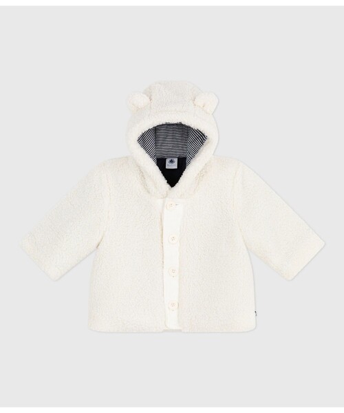 【新品未使用】PETIT BATEAU プチバトー 子供服 ボア ジャケット PETIT BATEAU（プチバトー） ポンチョ 耳付きボアジャケット キッズ