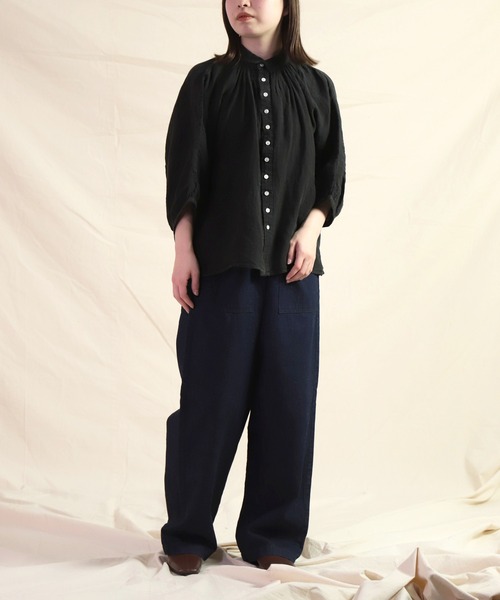 「Brocante」 長袖ブラウス 2 ネイビー レディース_画像7