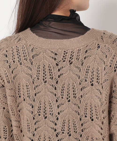 「mysty woman」 ニットカーディガン FREE ブルー レディース_画像9