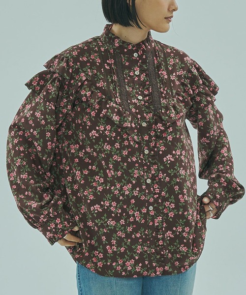 ROSE BUD（ローズバッド） ブラウス シャツ FLOWER PRINT BLOUSE