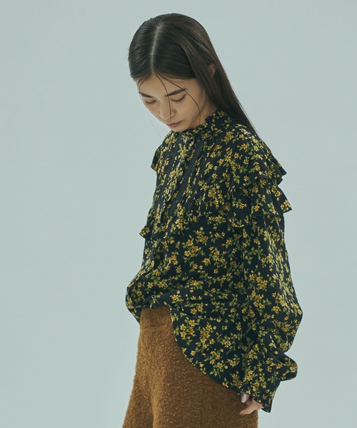 ROSE BUD（ローズバッド） ブラウス シャツ FLOWER PRINT BLOUSE