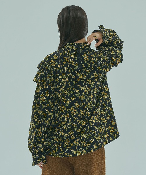 ROSE BUD（ローズバッド） ブラウス シャツ FLOWER PRINT BLOUSE