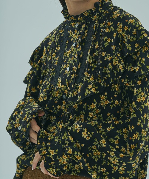 ROSE BUD（ローズバッド） ブラウス シャツ FLOWER PRINT BLOUSE