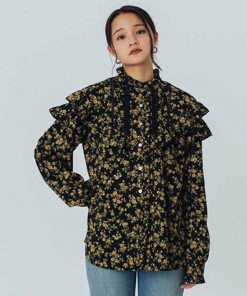 ROSE BUD（ローズバッド） ブラウス シャツ FLOWER PRINT BLOUSE
