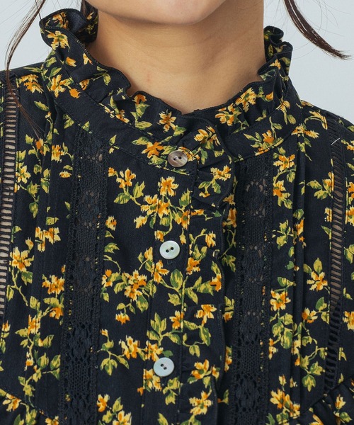ROSE BUD（ローズバッド） ブラウス シャツ FLOWER PRINT BLOUSE